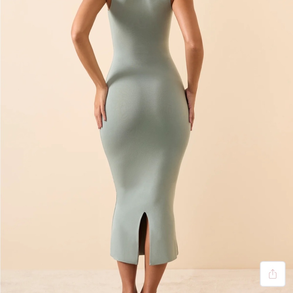 Elegant Mint Green Bodycon Dress - Picture 2 of 5